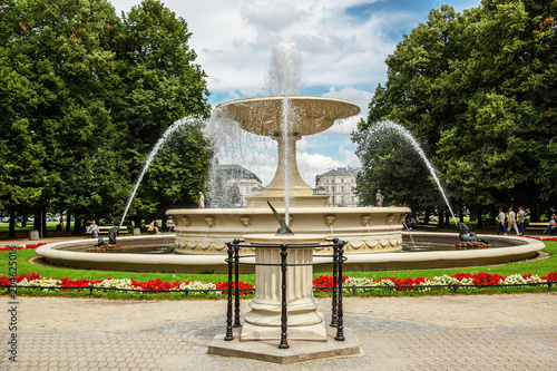 historic fountain in Saski park photo