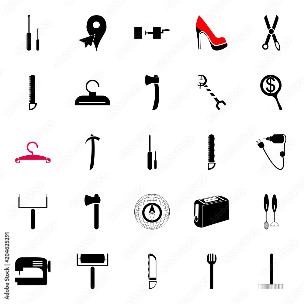 Obraz premium instruments and tools icons set