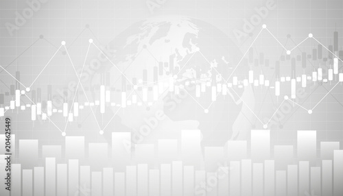 Economic graph with diagrams on the stock market. Abstract vector background for business and financial concepts and reports.