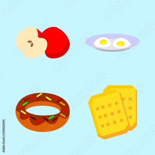 icons about Food with apple, dinner, diet, bite and cake