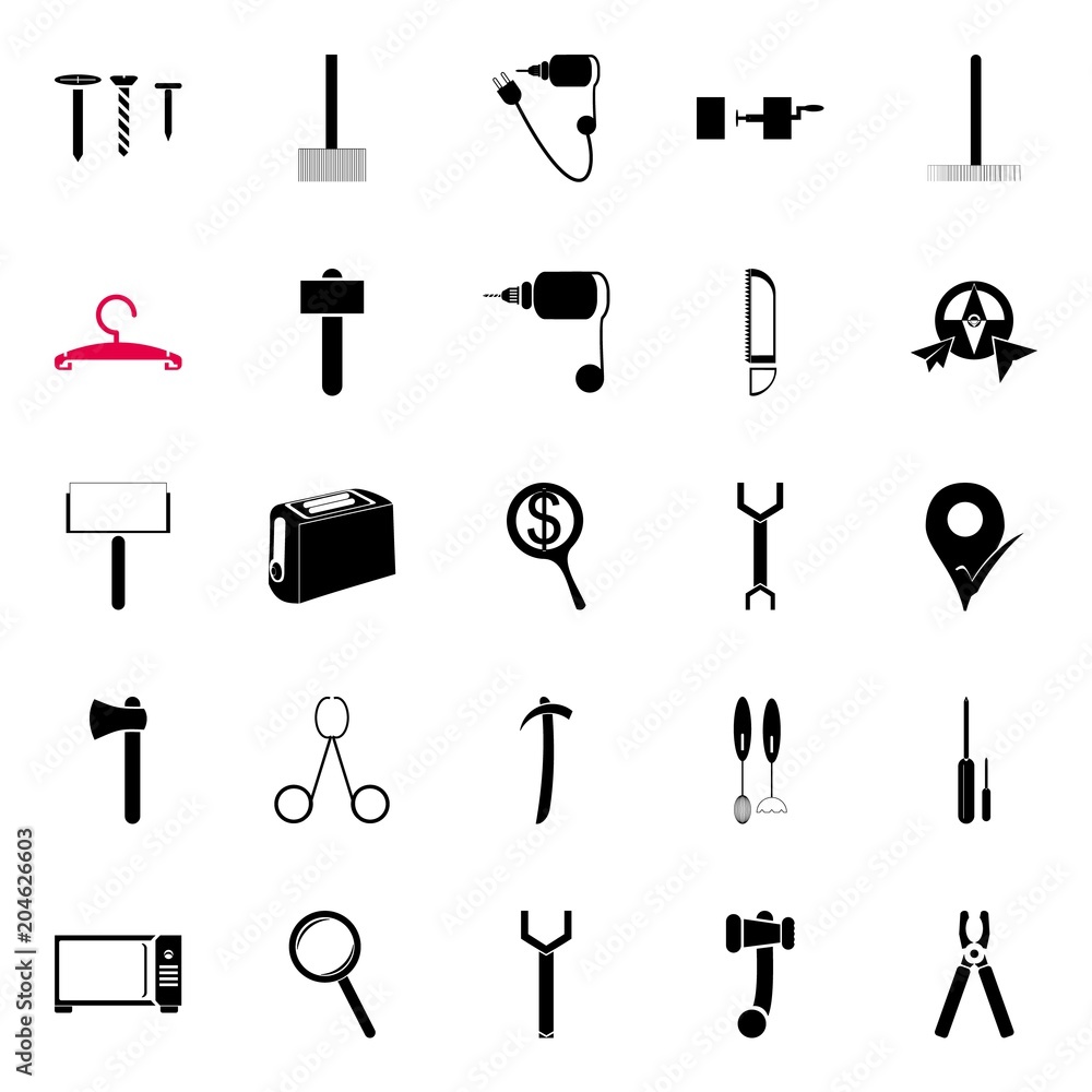 Obraz premium instruments and tools icons set