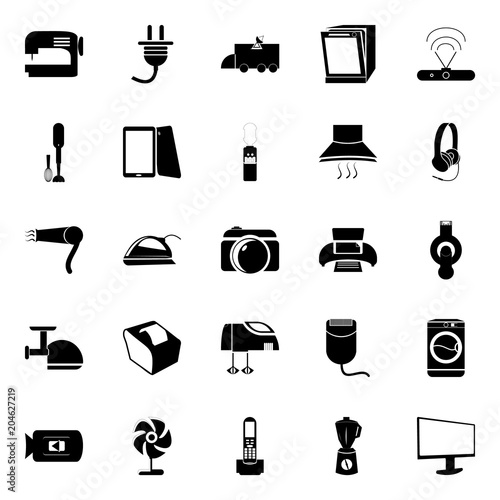 icons about Electronic with extractor, dj, juicer, tool and dishware