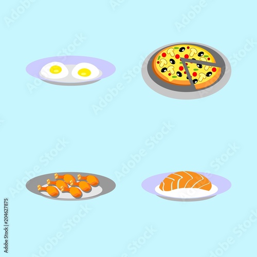 icons about Food with leg, eat, fried chiken, omelette and cuisine