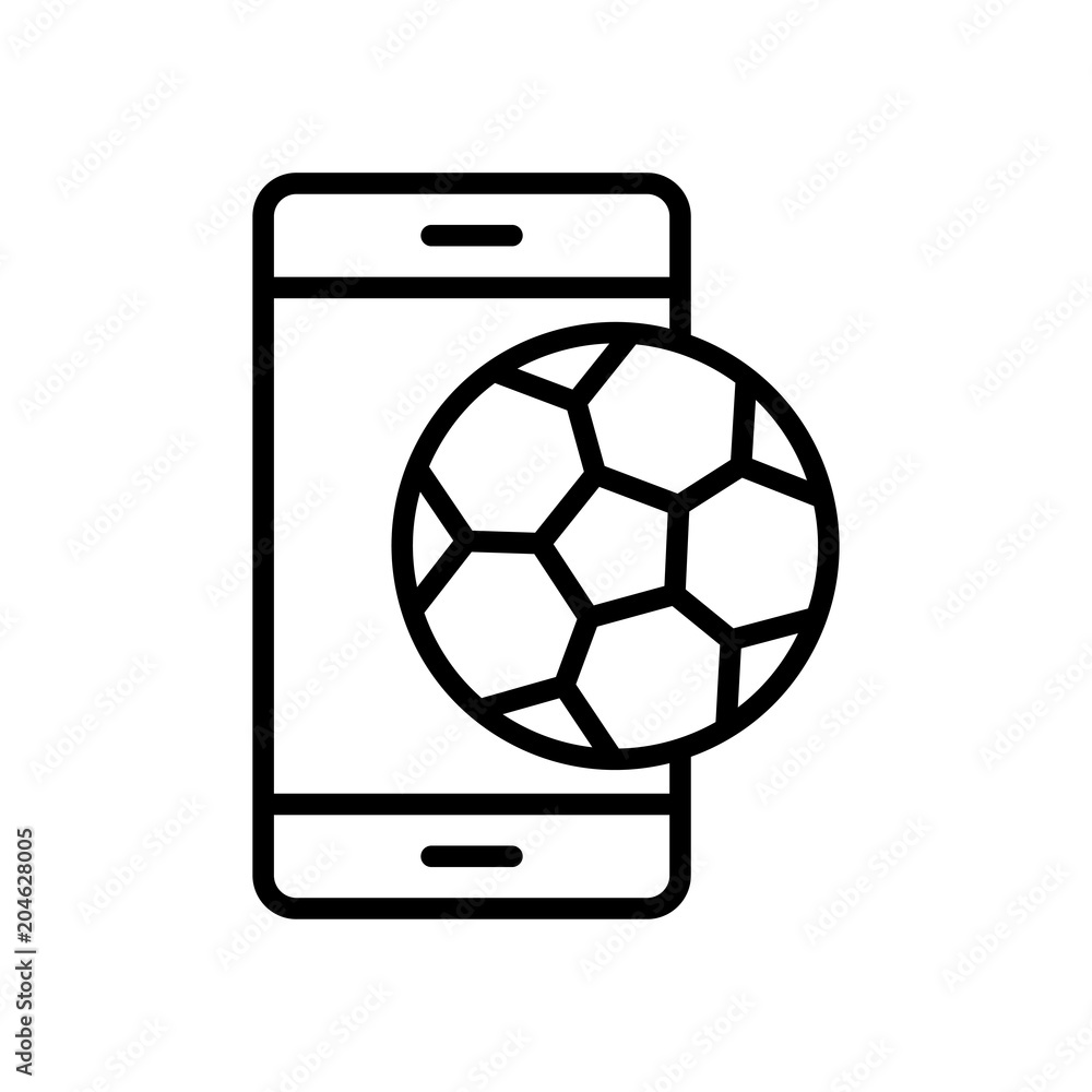 football mobile application icon. soccer smart phone live stream. simple illustration outline style sport symbol. football mobile application icon. soccer smart phone live stream. simple illustration outline style sport symbol.