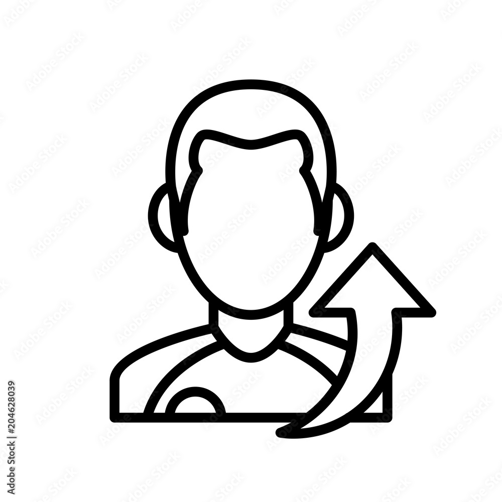 player out field icon. man arrow up illustration. simple outline style sport symbol. player out field icon. man arrow up illustration. simple outline style sport symbol.