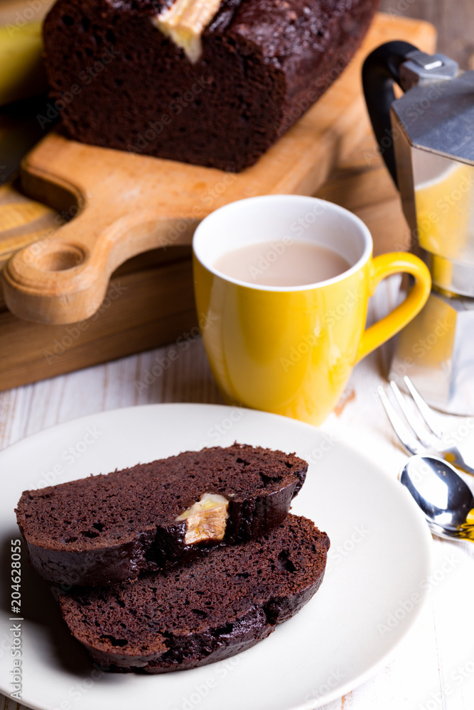 banana bread and coffee banana bread and coffee