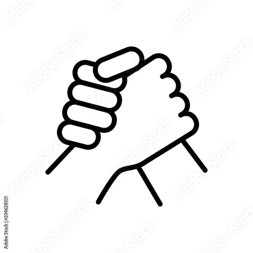 arm wrestling sportive icon. simple illustration outline style sport symbol.