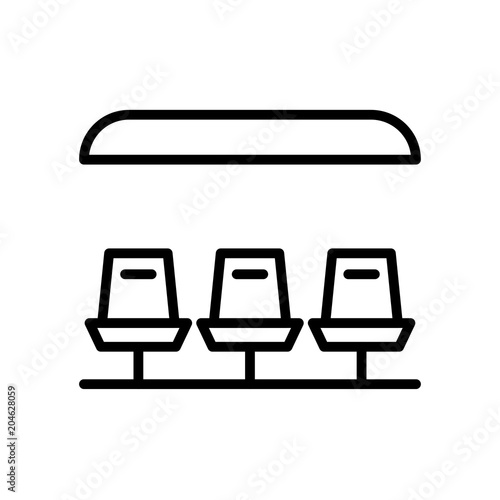 substitute player icon. bench spare players. simple illustration outline style sport symbol.