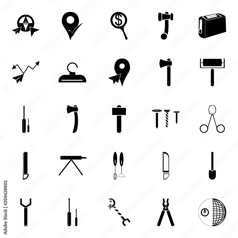 Fototapeta premium instruments and tools icons set