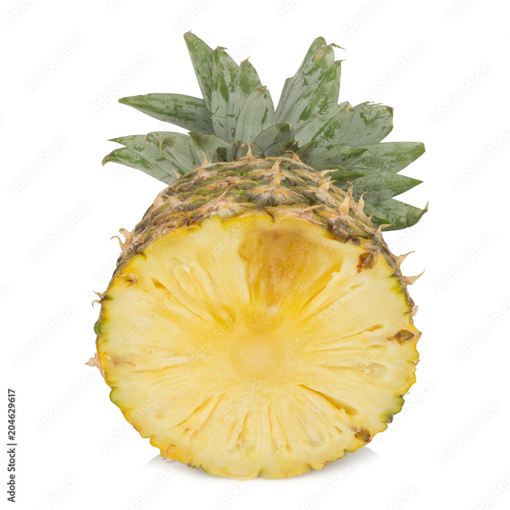 pineapple half isolated on white background pineapple half isolated on white background