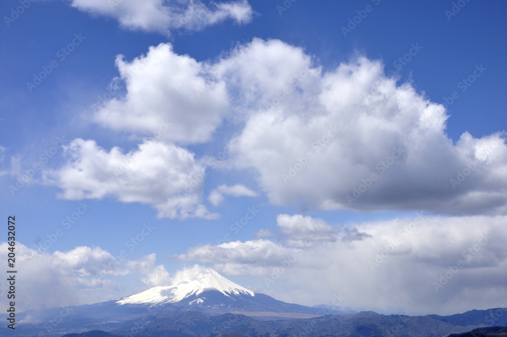 富士山と白雲 富士山と白雲