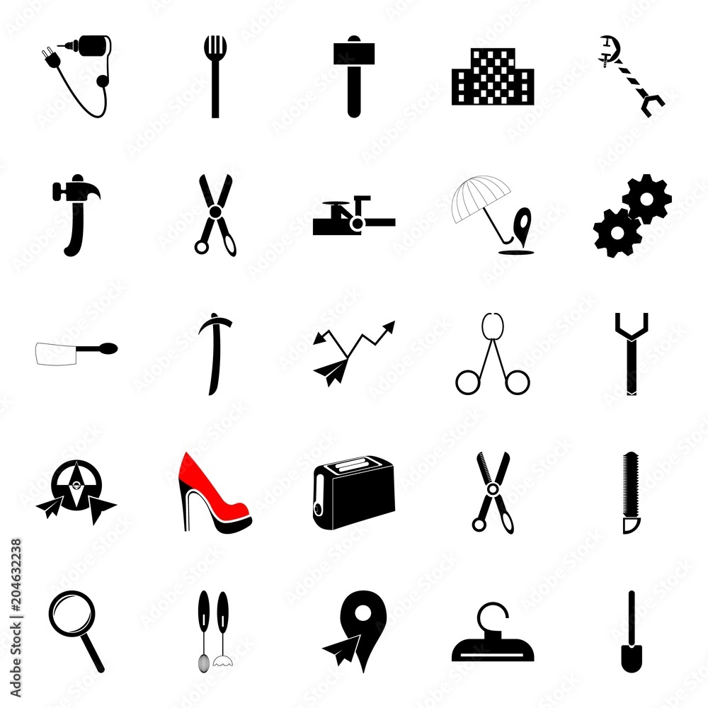 Fototapeta premium instruments and tools icons set
