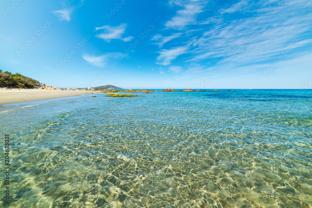 Clear water in Orri beach in springtime