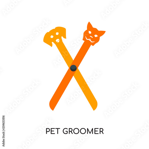 pet groomer logo isolated on white background , colorful vector icon, brand sign & symbol for your business