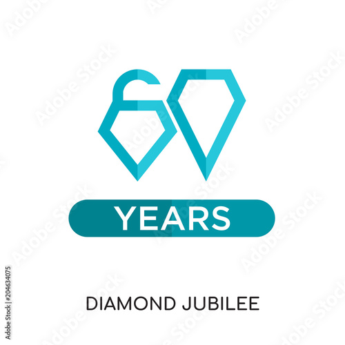 diamond jubilee logo isolated on white background , colorful vector icon, brand sign & symbol for your business