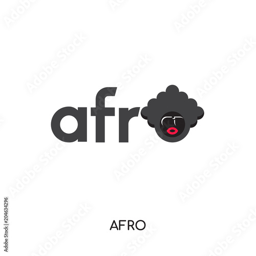 afro logo isolated on white background , colorful vector icon, brand sign & symbol for your business