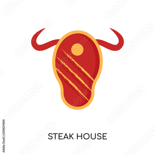 steak house logo isolated on white background , colorful vector icon, brand sign & symbol for your business