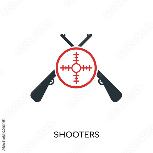 shooters logo isolated on white background , colorful vector icon, brand sign & symbol for your business