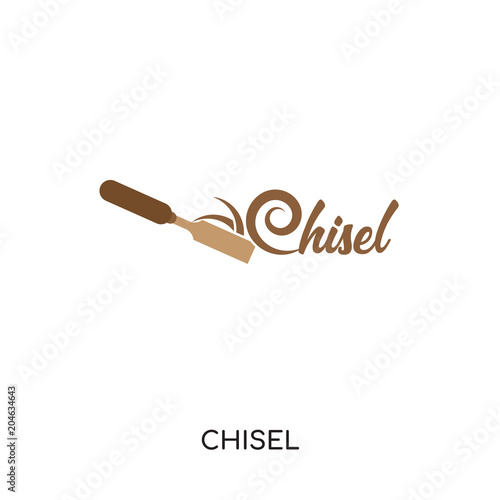 chisel logo isolated on white background , colorful vector icon, brand sign & symbol for your business