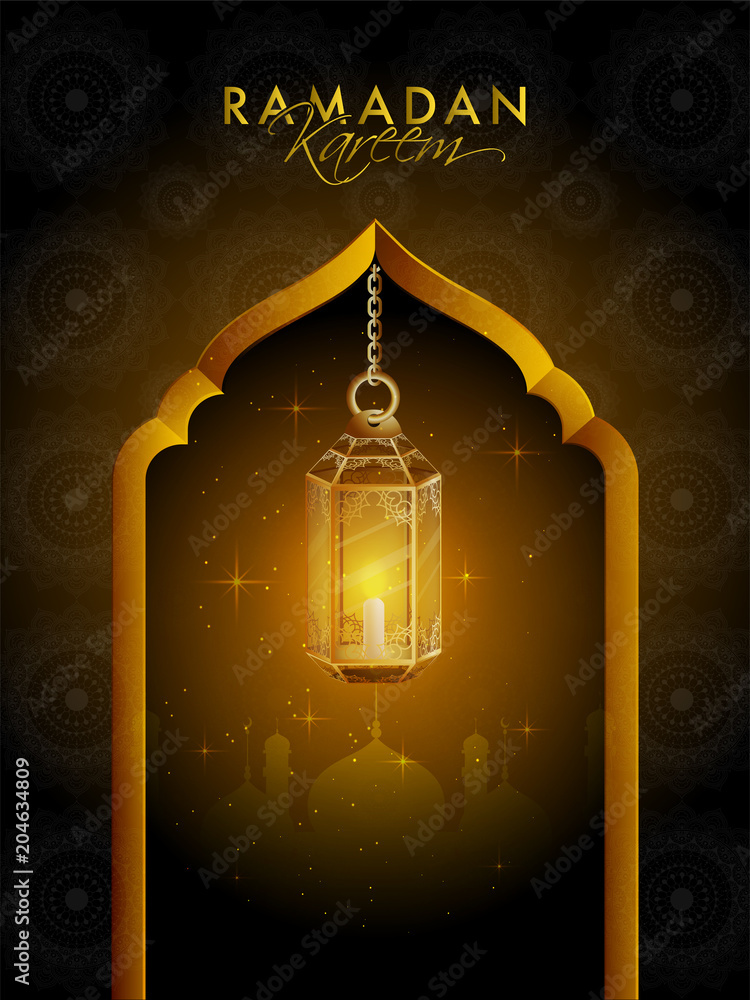 Hanging illuminated lanterns on brown background. Hanging illuminated lanterns on brown background.