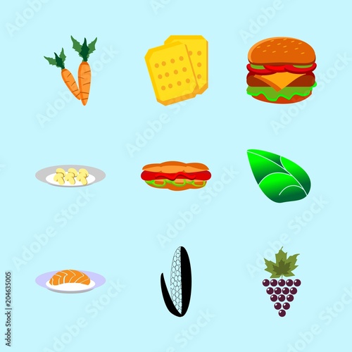 icons about Food with cookie, meal, fries, bread and bake