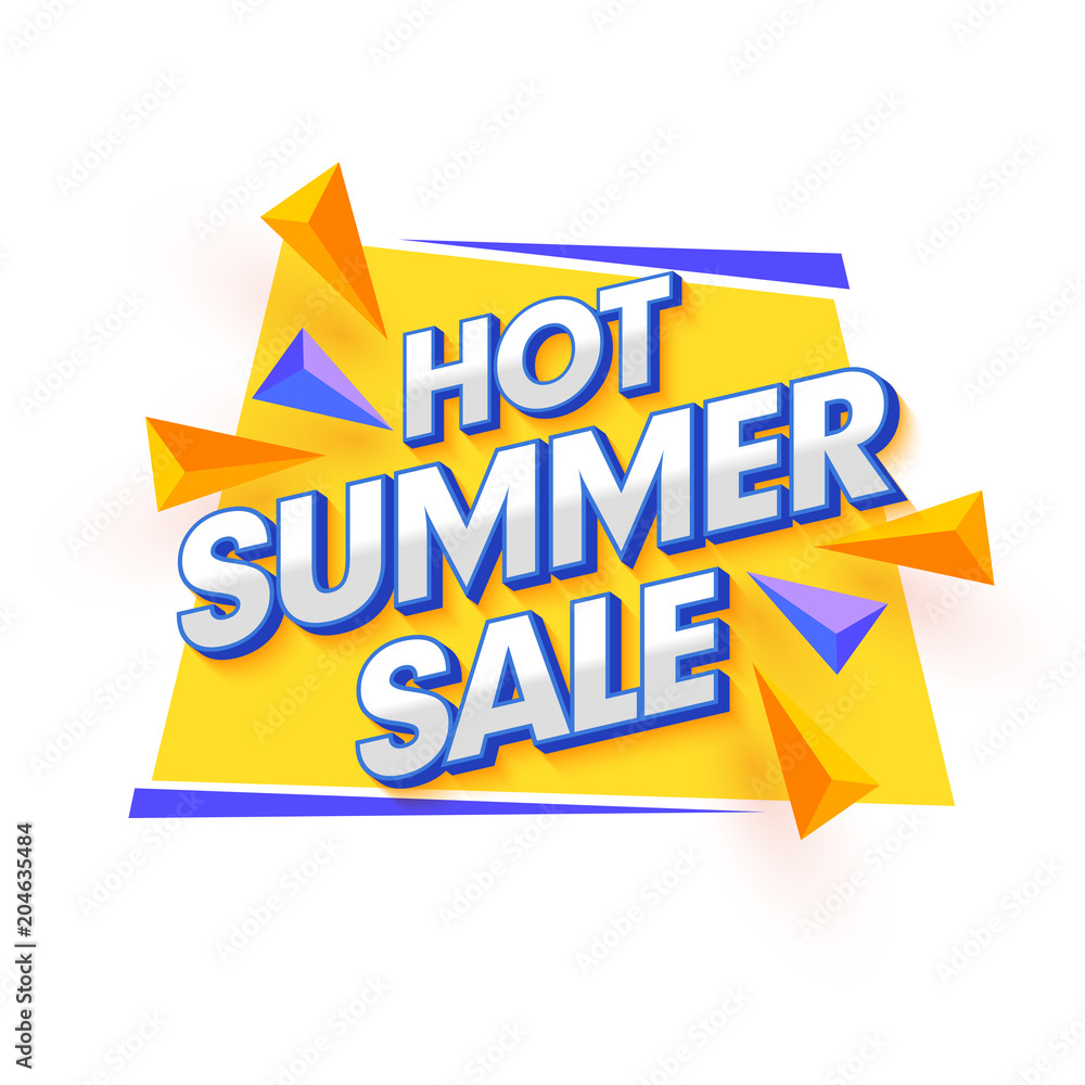 Hot Summer Sale, poster, banner or flyer design with stylish text on purple and yellow background. Hot Summer Sale, poster, banner or flyer design with stylish text on purple and yellow background.