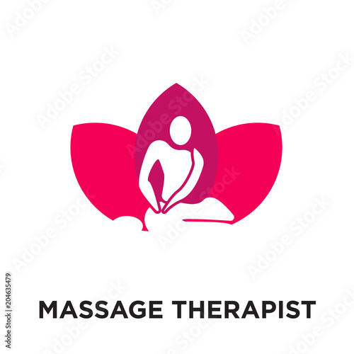 massage therapist logo isolated on white background , colorful vector icon, brand sign & symbol for your business
