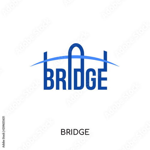 bridge logo vector icon isolated on white background, colorful brand sign & symbol for your business