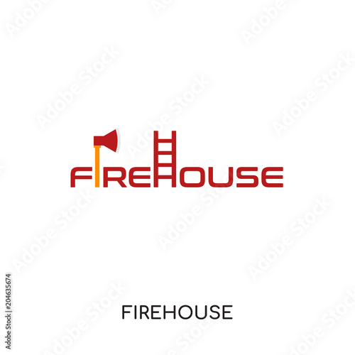 firehouse logo isolated on white background , colorful vector icon, brand sign & symbol for your business