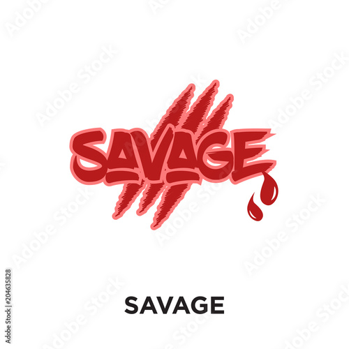 savage logo isolated on white background , colorful vector icon, brand sign & symbol for your business