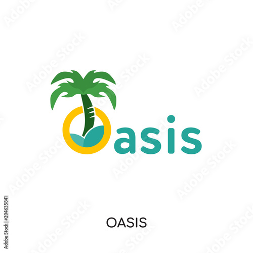 Obraz na płótnie oasis logo isolated on white background , colorful vector icon, brand sign & sym