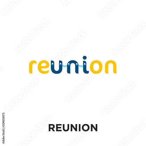 reunion logo isolated on white background , colorful vector icon, brand sign & symbol for your business