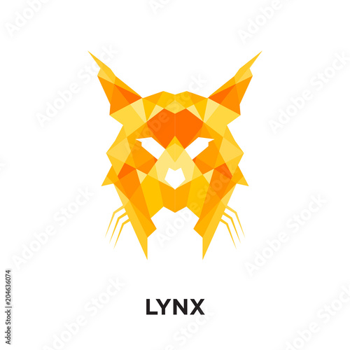 lynx logo isolated on white background , colorful vector icon, brand sign & symbol for your business