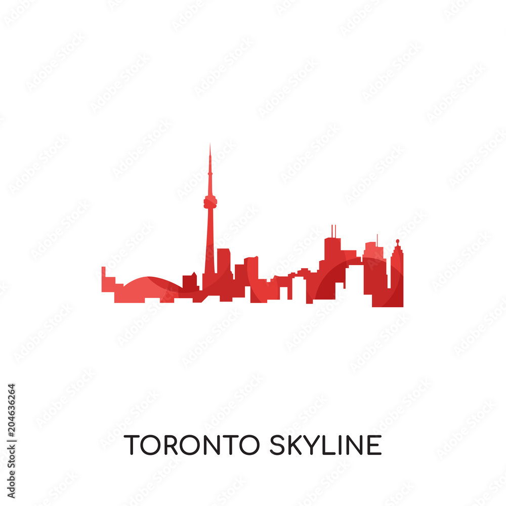 toronto skyline logo isolated on white background , colorful vector icon, flat sign and symbol