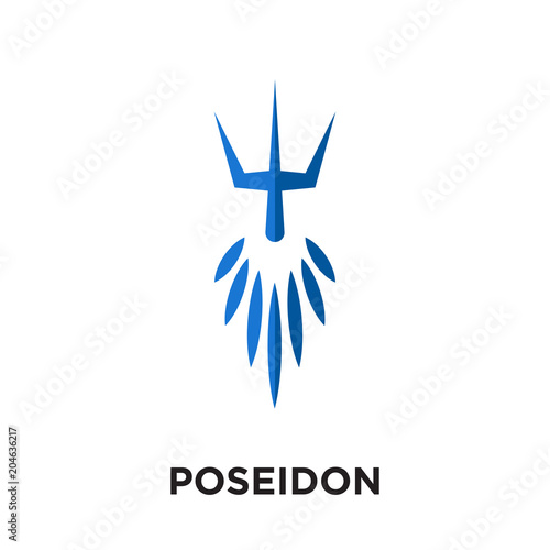 poseidon logo isolated on white background , colorful vector icon, brand sign & symbol for your business