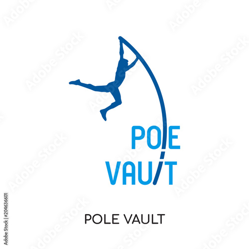 pole vault logo isolated on white background , colorful vector icon, brand sign & symbol for your business