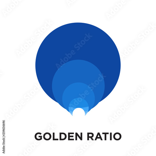 golden ratio logo design isolated on white background , colorful vector icon, brand sign & symbol for your business