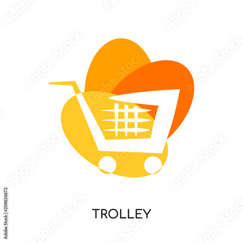 trolley logo isolated on white background , colorful brand sign & symbol for your business
