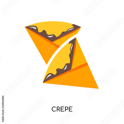 crepe logo isolated on white background , colorful vector icon, brand sign & symbol for your business