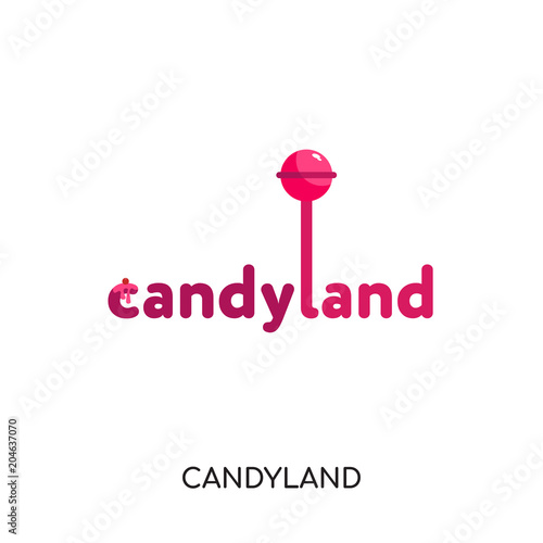candyland logo isolated on white background , colorful vector icon, brand sign & symbol for your business