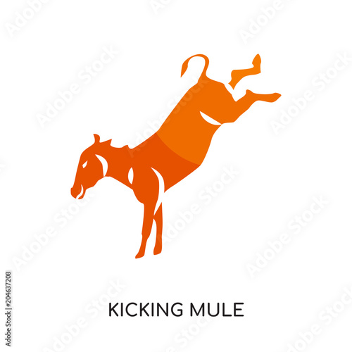 kicking mule logo isolated on white background , colorful vector icon, brand sign & symbol for your business
