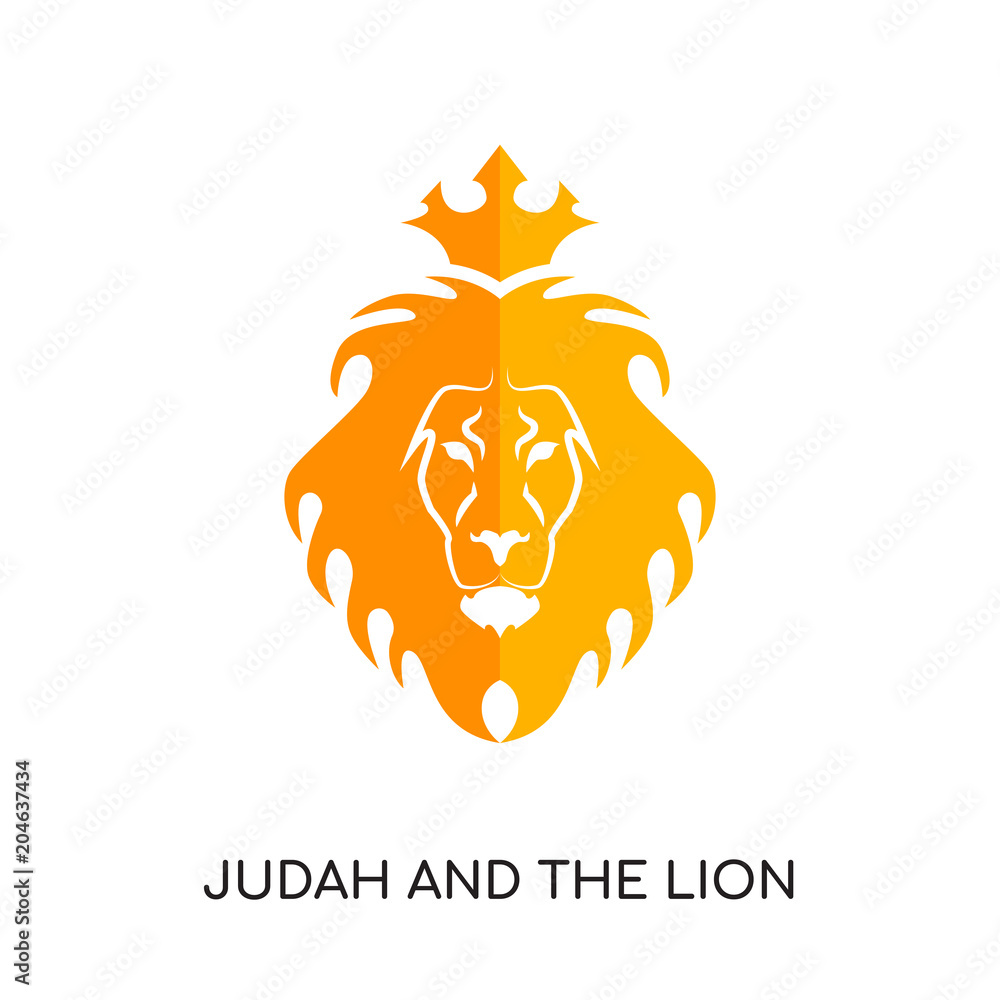 Judah And The Lion Logo Isolated On White Background , Colorful Vector 