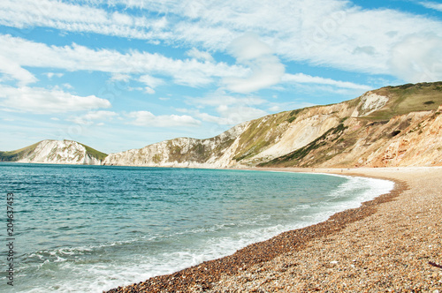 Jurassic coast of Tyneham  Dorset  in the summertime.