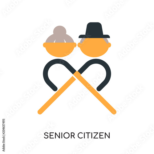senior citizen logo isolated on white background , colorful vector icon, flat sign and symbol