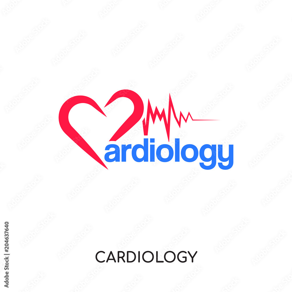 cardiology logo isolated on white background , colorful brand sign & symbol for your business
