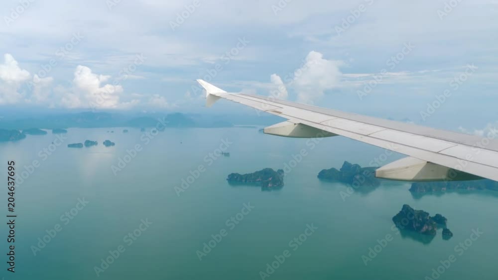 Aerial view landscape from descending airplane Aerial view landscape from descending airplane