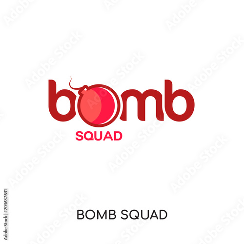 bomb squad logo isolated on white background , colorful vector icon, brand sign & symbol for your business