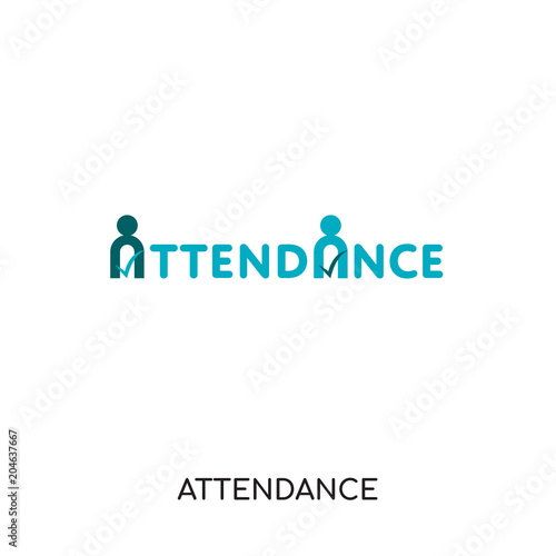attendance logo isolated on white background , colorful vector icon, brand sign & symbol for your business
