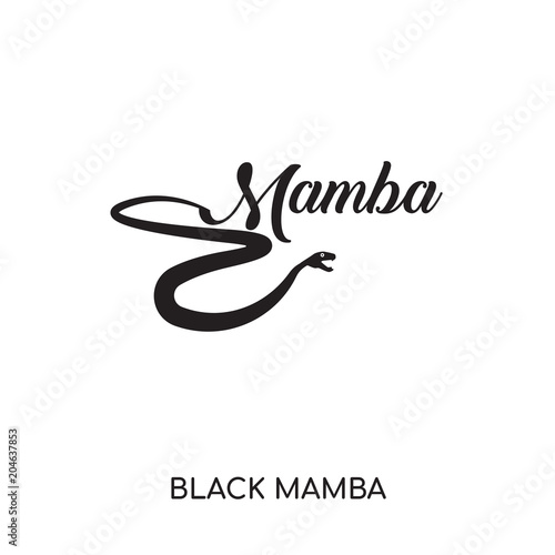 Photos black mamba logo isolated on white background , colorful vector icon, brand sign
