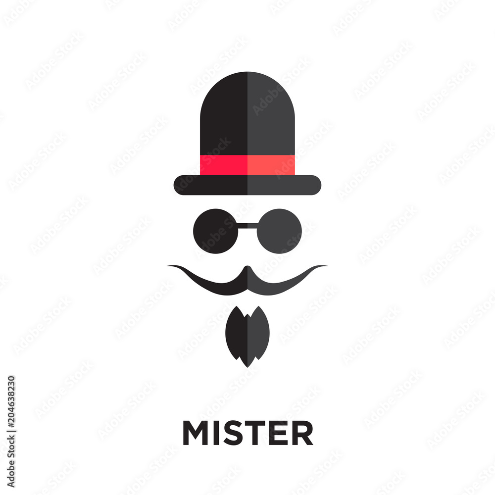 mister logo isolated on white background , colorful vector icon, brand ...